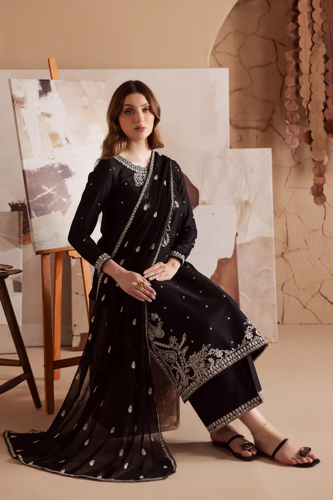 BATIK-3PC DHANAK EMBROIDERED SUIT NEH-4155