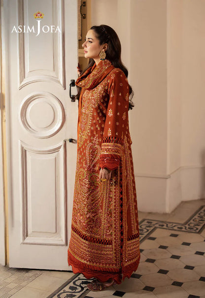 ASIM JOFA-3PC DHANAK EMBROIDERED SUIT LEH-4330