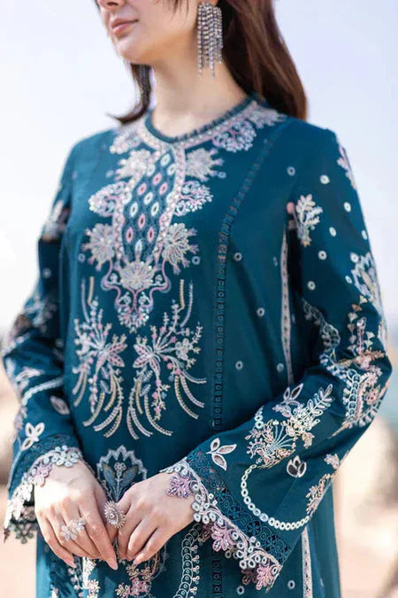 QALAMQAR-3PC DHANAK EMBROIDERED SUIT NEH-4021