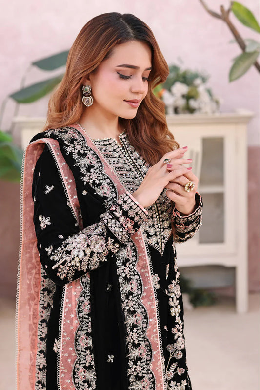 ANEELAS-3PC VELVET EMBROIDERED SUIT NEH-2399