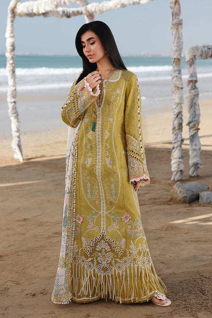 QALAMQAR-3PC LAWN CHIKENKARI EMBROIDERED SUIT-NEL-792