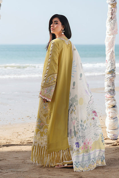 QALAMQAR-3PC LAWN CHIKENKARI EMBROIDERED SUIT-NEL-792