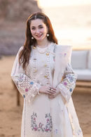 QALAMQAR-3PC CHIKANKARI EMBROIDERED SUIT-NEL-599