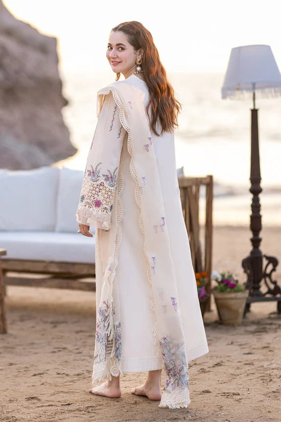 QALAMQAR-3PC CHIKANKARI EMBROIDERED SUIT-NEL-599