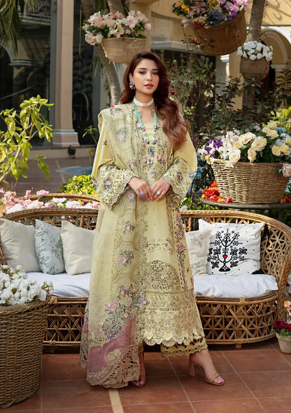 ELAF-3PC LAWN CHIKANKARI EMBROIDERED SUIT-NEL-4004