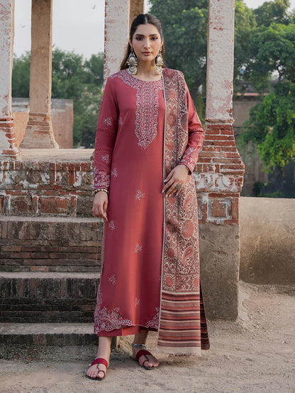 IZEL-3PC DHANAK EMBROIDERED SUIT LEH-4356