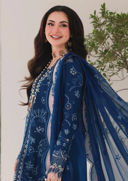 QALAMKAR PREMIUM EMBROIDERED LUXURY LAWN | UNSTITCHED 3-PIECE SUIT NEL-718