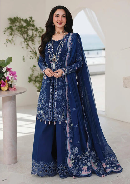 QALAMKAR PREMIUM EMBROIDERED LUXURY LAWN | UNSTITCHED 3-PIECE SUIT NEL-718