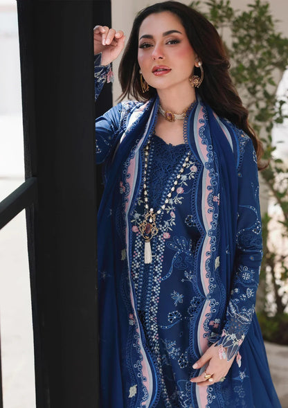 QALAMKAR PREMIUM EMBROIDERED LUXURY LAWN | UNSTITCHED 3-PIECE SUIT NEL-718
