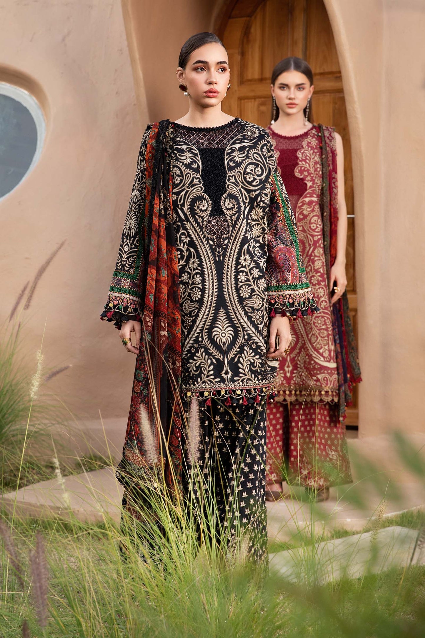MARIA.B-3PC LAWN EMBROIDERED PRINTED SUIT-NEL-888