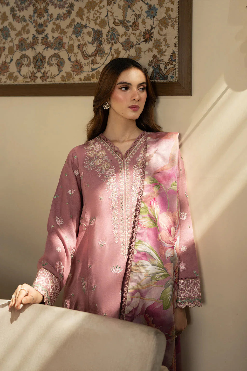 BATIK-3PC DHANAK EMBROIDERED SUIT NEL-4383