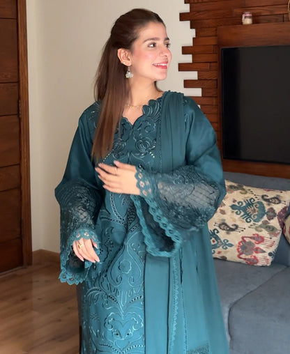 3PC LAWN EMBROIDERED SUIT-NEL-4010