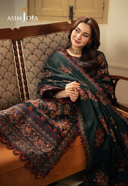 Asim Jofa Lawn 3PC Embroidered With Chiffon Embroidered Dupatt-NEL-4032