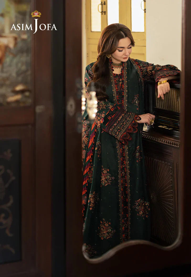 Asim Jofa Lawn 3PC Embroidered With Chiffon Embroidered Dupatt-NEL-4032