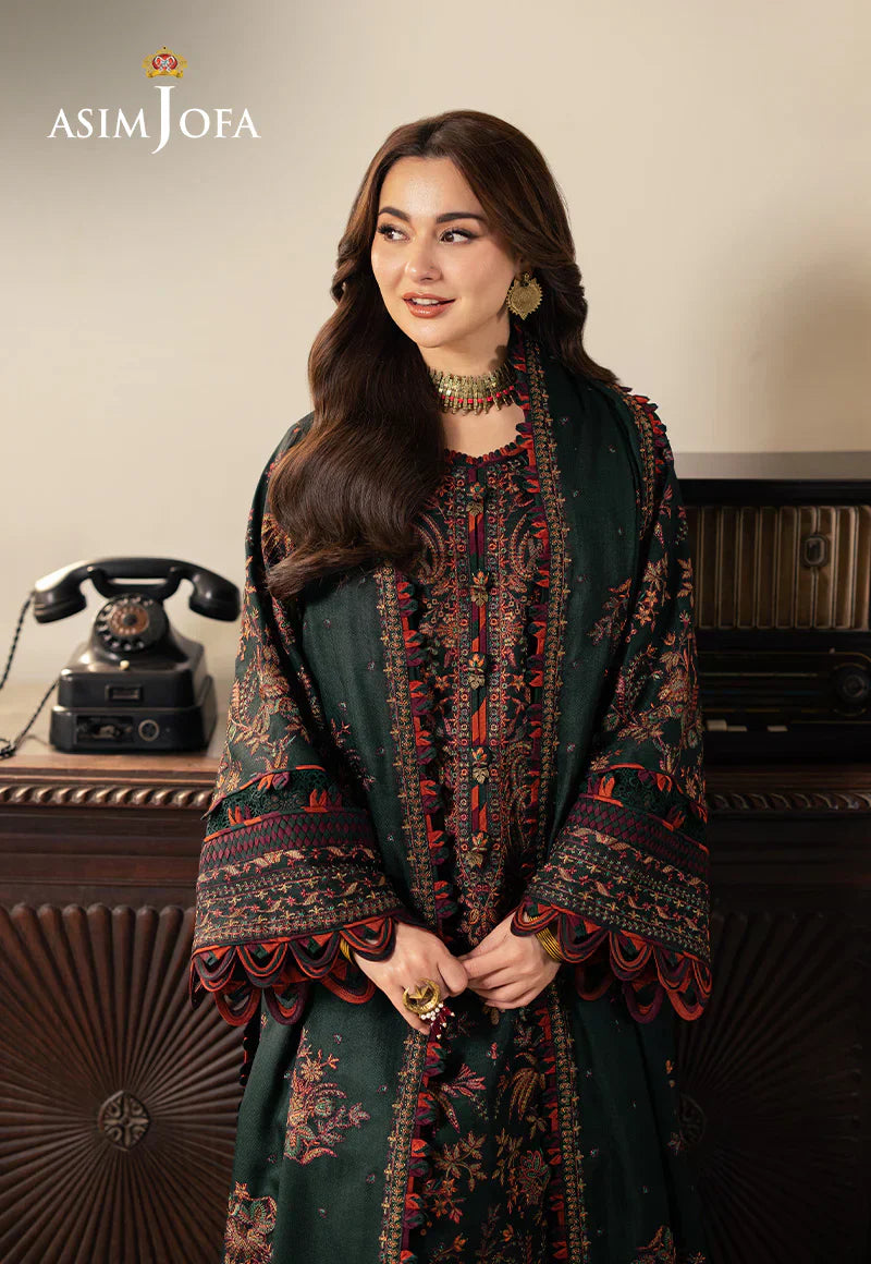 Asim Jofa Lawn 3PC Embroidered With Chiffon Embroidered Dupatt-NEL-4032