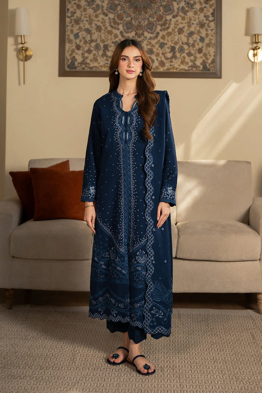 SAPPHIRE-3PC DHANAK EMBROIDERED SUIT NEH-4392