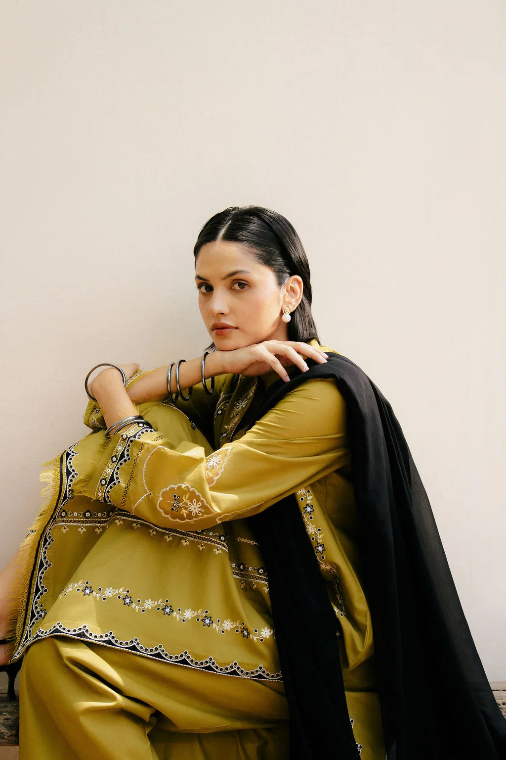 ZARA SHAHJAHAN- 3PC DHANAK EMBROIDERED SUIT NEH-4104