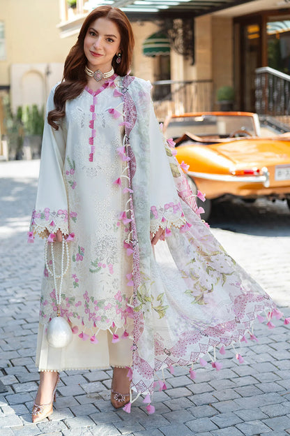 3-Piece Lawn Chikankari Embroidered Suit with Chiffon Printed Dupatta