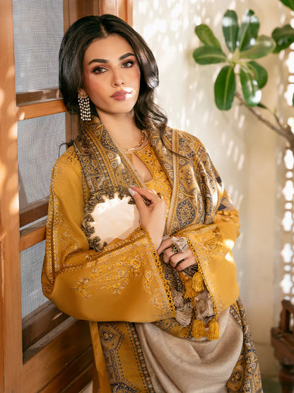 IZEL-3PC KHADDAR EMBROIDERED SUIT LEH-4372