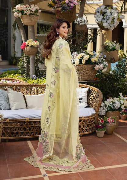 ELAF-3PC LAWN CHIKANKARI EMBROIDERED SUIT-NEL-4004