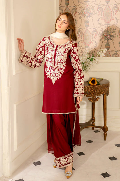 JAZMIN-3PC LAWN EMBROIDERED SUIT-NEL-555