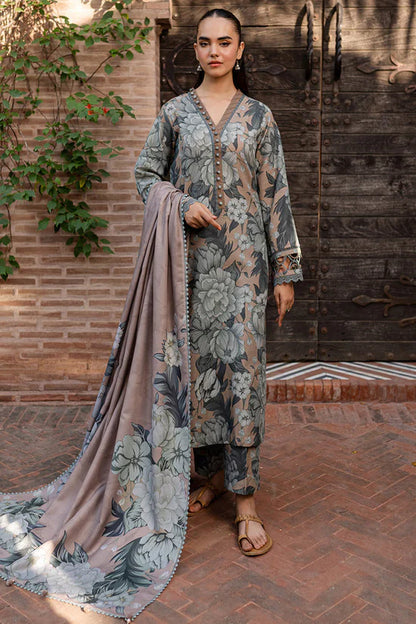 BAROQUE-3PC KHADDAR PRINTED SUIT NEL-133