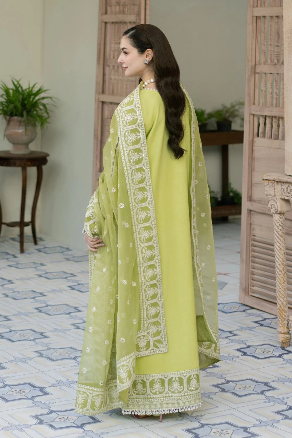 MARYAM & MARIA-3PC LAWN EMBROIDERED SUIT-NEL-4002