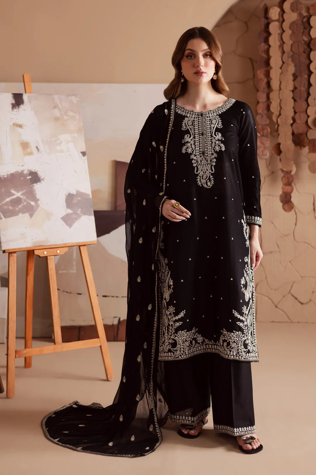 BATIK-3PC DHANAK EMBROIDERED SUIT NEH-4155