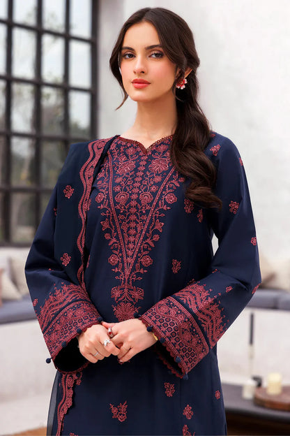 JAZMIN-3PC LAWN EMBROIDERED SUIT-NEL-000