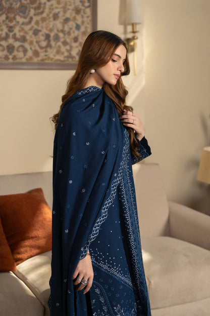 SAPPHIRE-3PC DHANAK EMBROIDERED SUIT NEH-4392