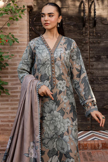 BAROQUE-3PC KHADDAR PRINTED SUIT NEL-133