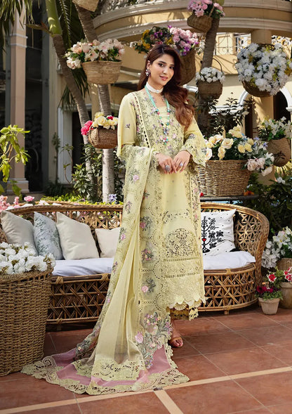 ELAF-3PC LAWN CHIKANKARI EMBROIDERED SUIT-NEL-4004