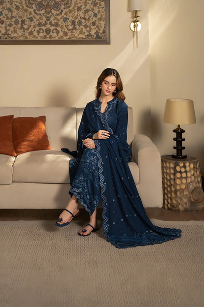 SAPPHIRE-3PC DHANAK EMBROIDERED SUIT NEH-4392