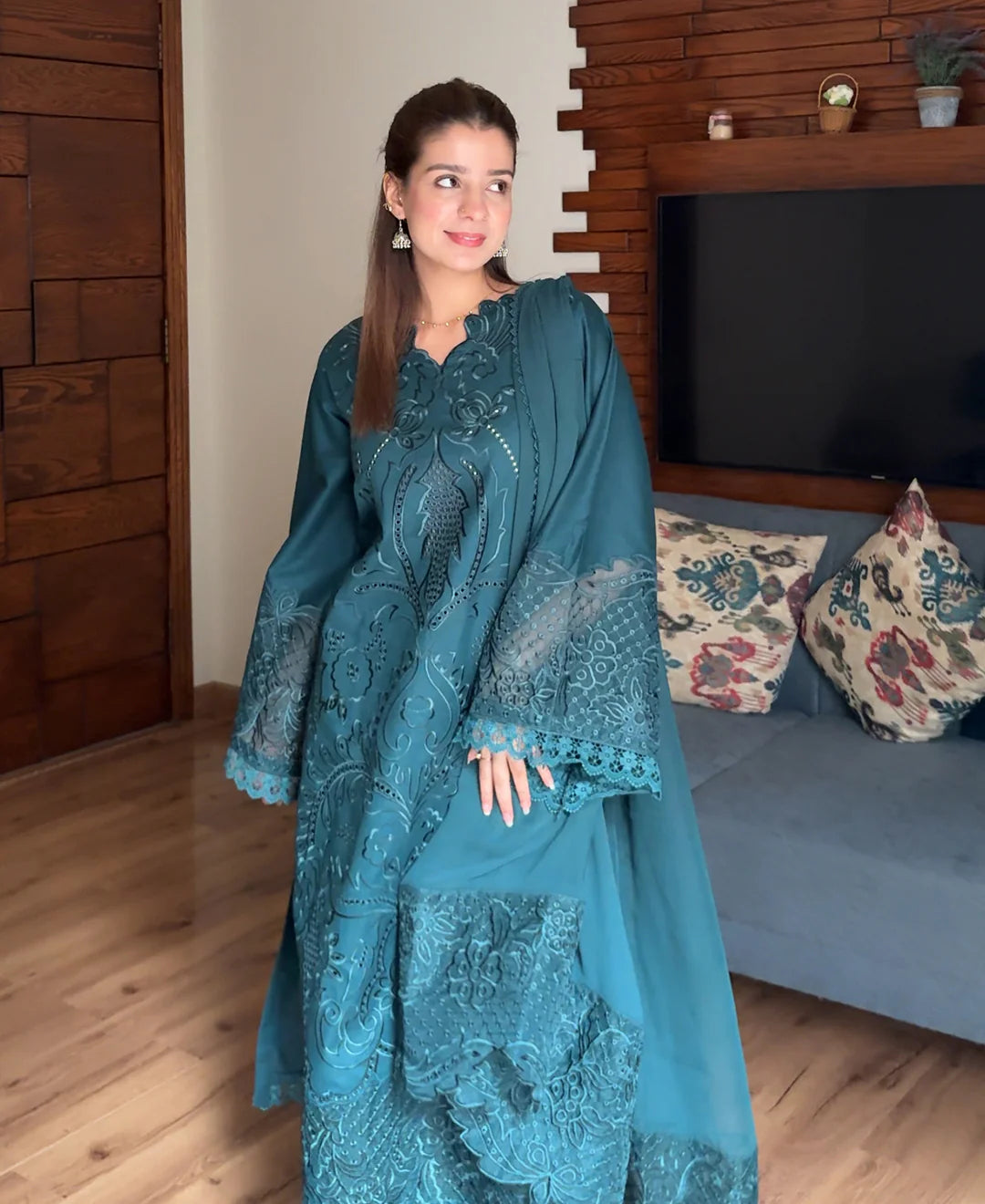 3PC LAWN EMBROIDERED SUIT-NEL-4010