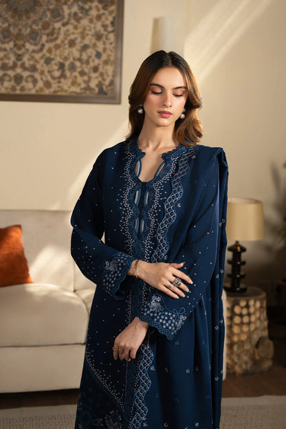 SAPPHIRE-3PC DHANAK EMBROIDERED SUIT NEH-4392