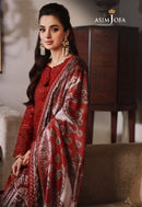 ASIM JOFA-3PC DHANAK EMBROIDRED SUIT NEL-890