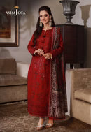 ASIM JOFA-3PC DHANAK EMBROIDRED SUIT NEL-890