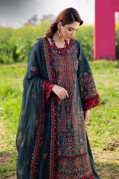 ASIM JOFA-3PC LAWN EMBROIDERED SHIRT WITH KHAADI NET EMBROIDERED DUPATTA AND TROUSER -NEL-717