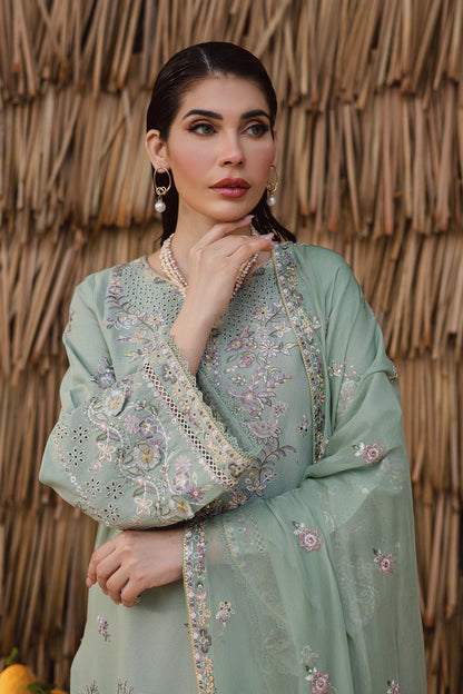 BATIK-3PC LAWN EMBROIDERED SHIRT WITH CHIFFON EMBROIDERED DUPATTA AND EMB TROUSER-NEL-4007