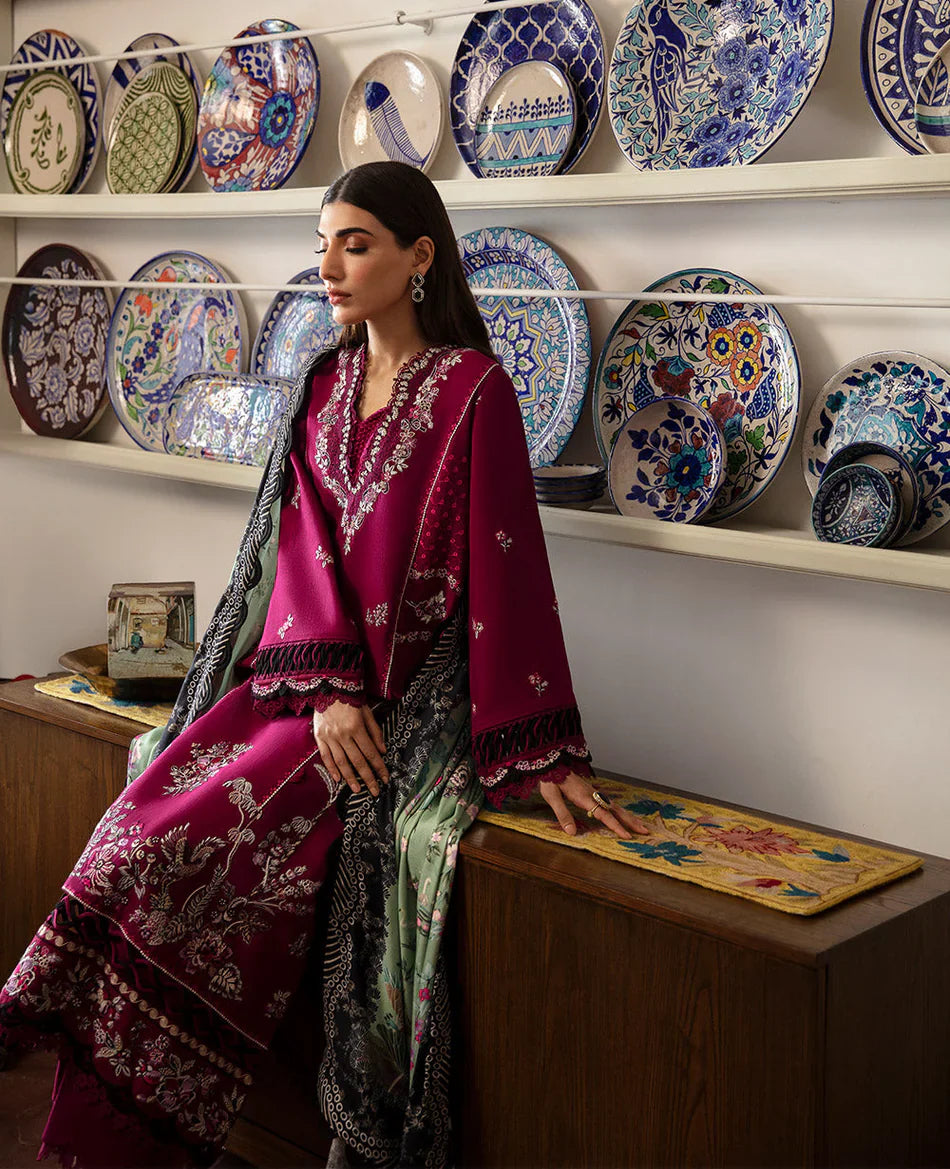 REPUBLIC-3PC DHANAK EMBROIDERED SUIT LEH-4209
