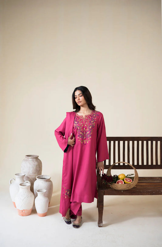 ASLING-3PC DHANAK EMBROIDERED SUIT LEH-4420
