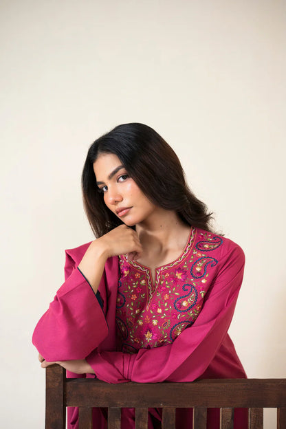 ASLING-3PC DHANAK EMBROIDERED SUIT LEH-4420