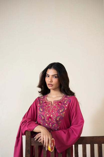 ASLING-3PC DHANAK EMBROIDERED SUIT LEH-4420