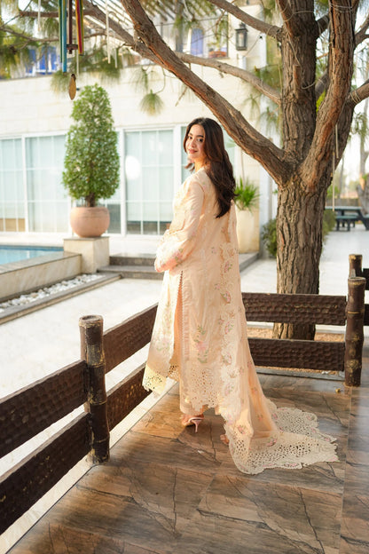 Aneelas -CHIKANKARI EMBROIDERED SHIRT WITH KHADDI NET EMB DUPATTA AND TROUSER NEL-520