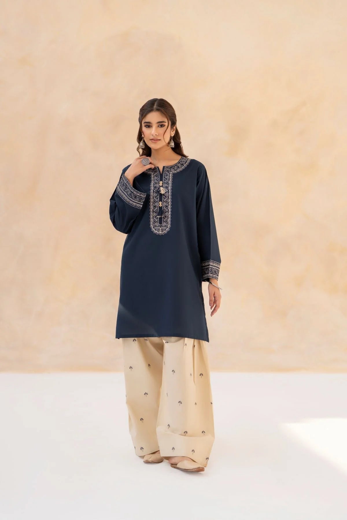 LAZULI-2PC LAWN EMBROIDERED SHIRT WITH LAWN EMBROIDERED TROUSER-NEL-501