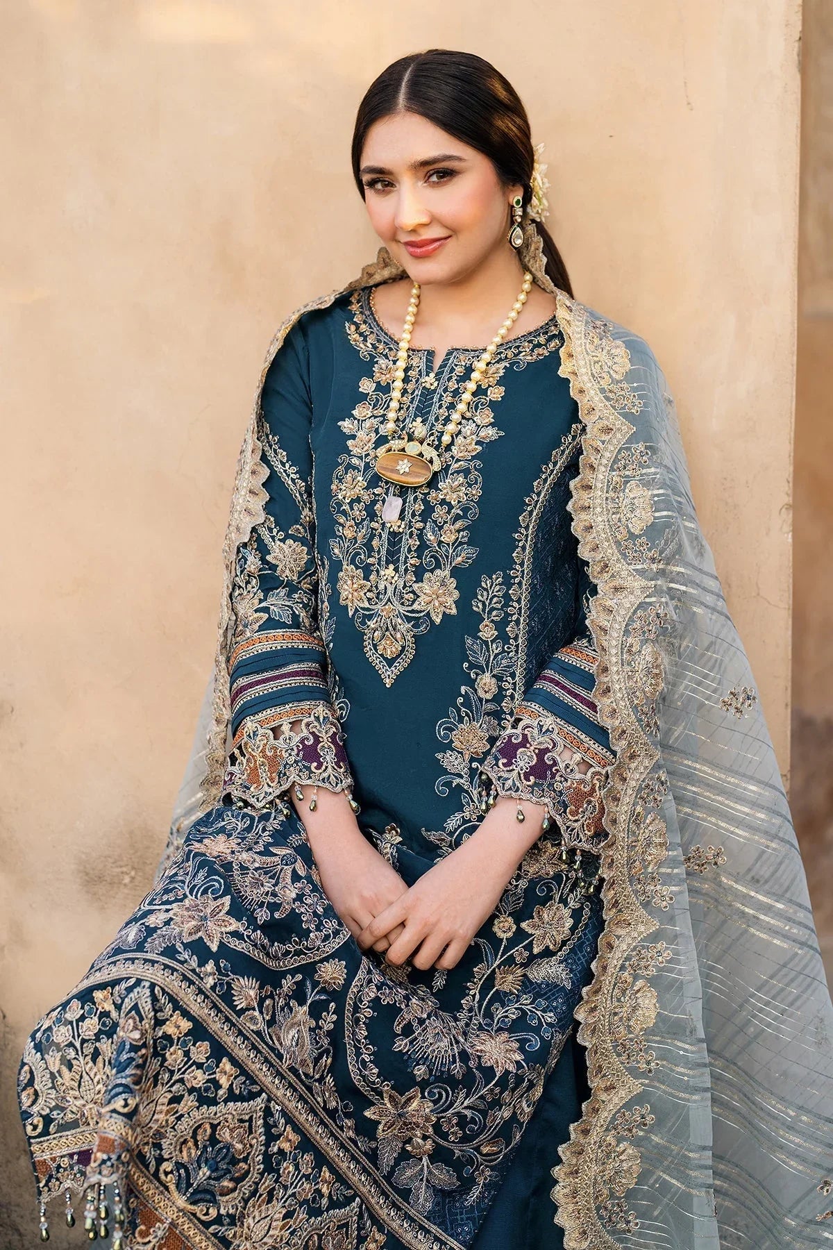 BATIK-3PC LAWN SEQUIN EMBROIDERED SUIT-NEL-4013
