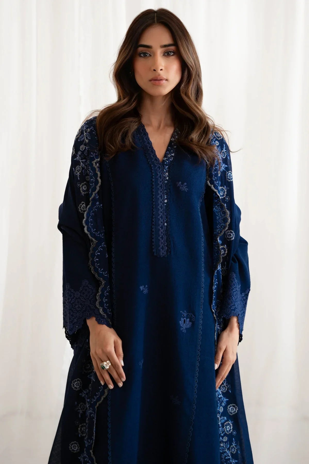 BATIK-3PC DHANAK EMBROIDERED SUIT LEH-4187