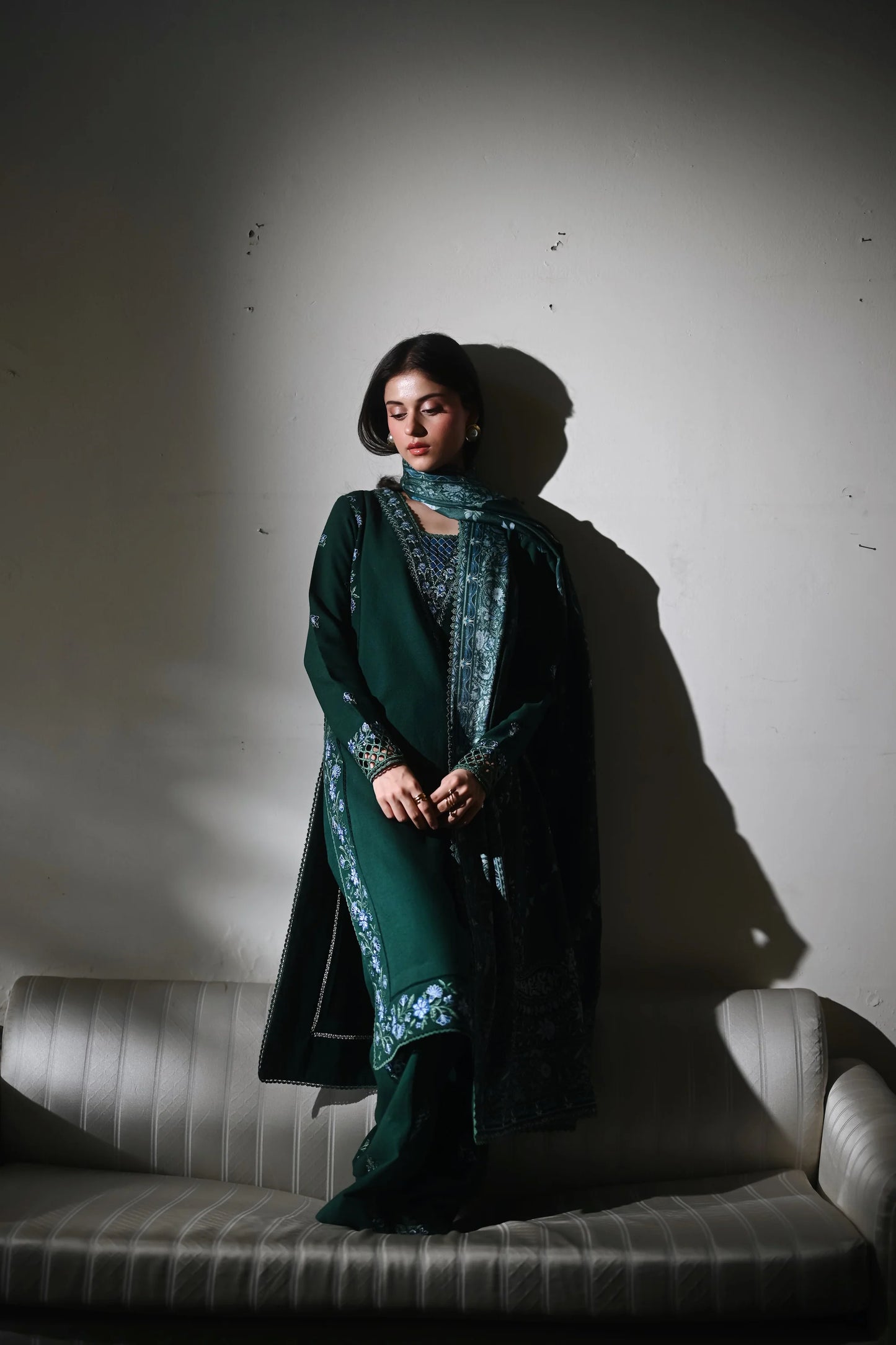 ZAIB-3PC KARANDI EMBROIDERED SUIT NEL-601