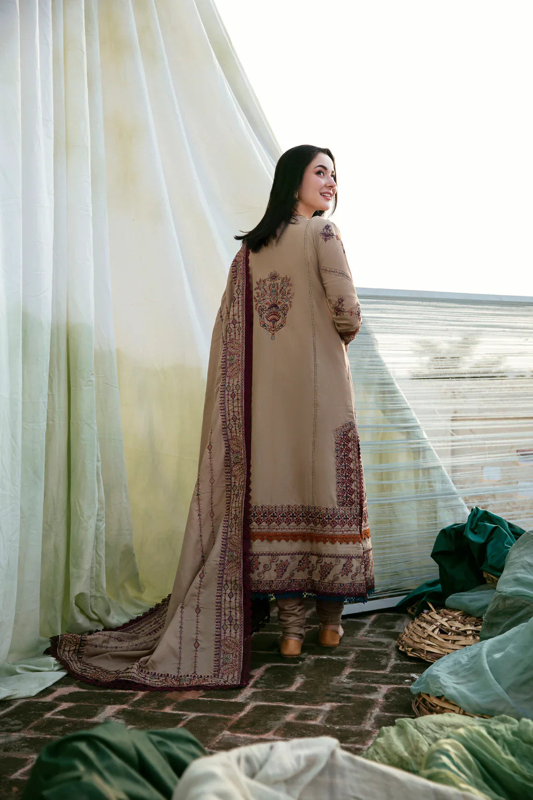 FLORENT-3PC DHANAK EMBROIDERED SUIT LEH-4148