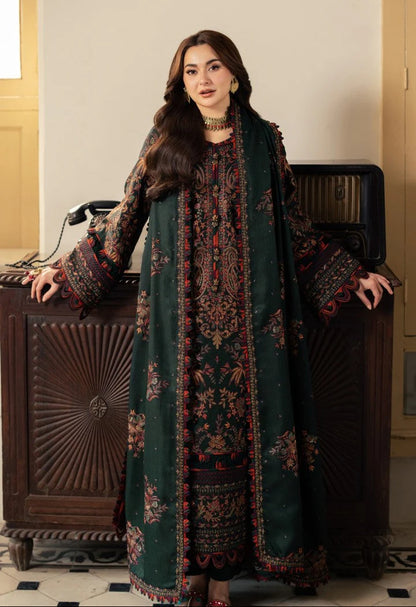 ASIM JOFA-3PC DHANAK EMBROIDRED SUIT LEH-4499